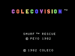 Smurf: Rescue in Gargamel's Castle title screen for Colecovision